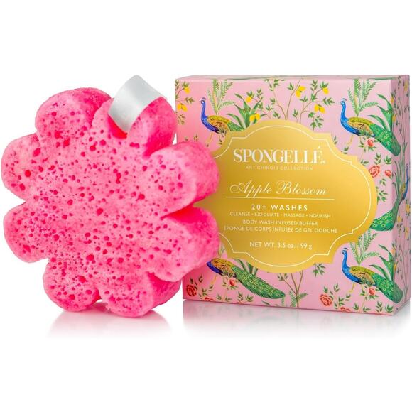 Spongelle Art Chinois Apple Blossom Scrubbing Sponge - Picture 1 of 5